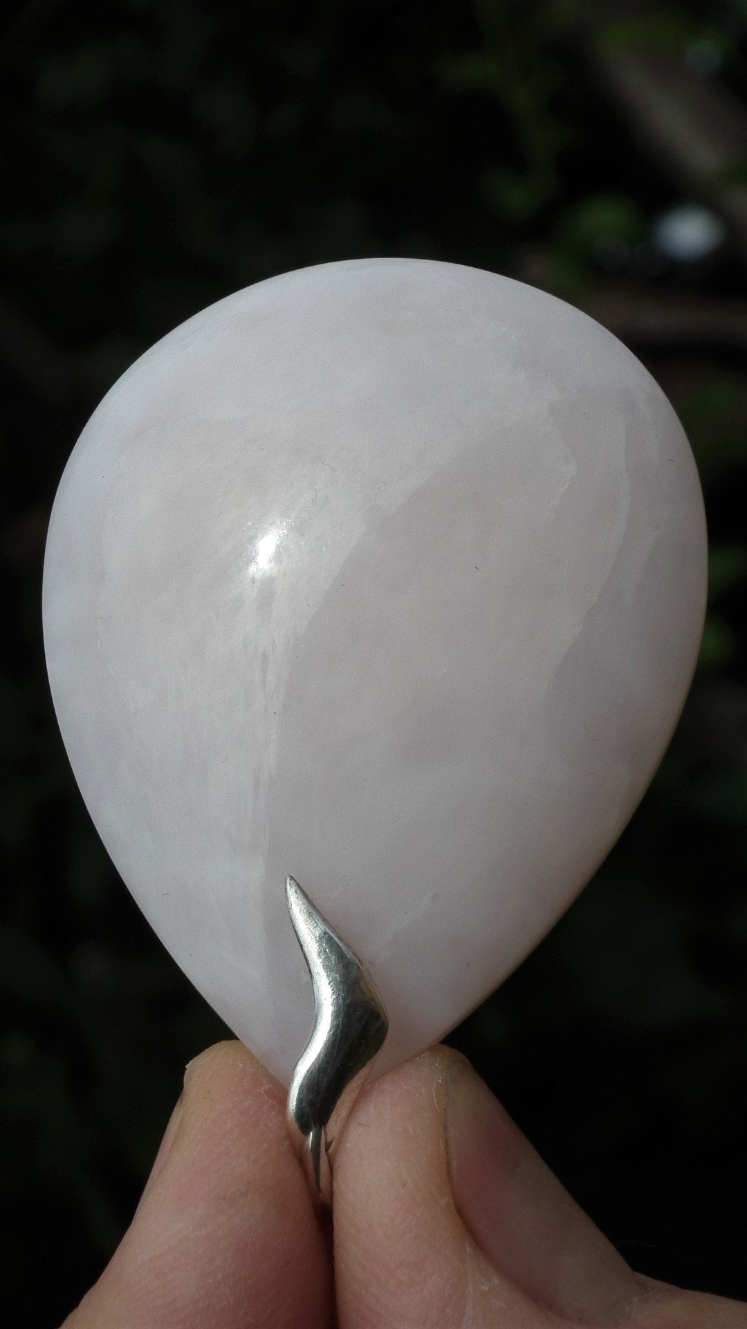 Pink opal necklace with sterling silver bail