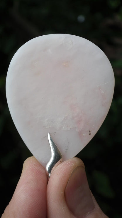 Pink opal necklace with sterling silver bail