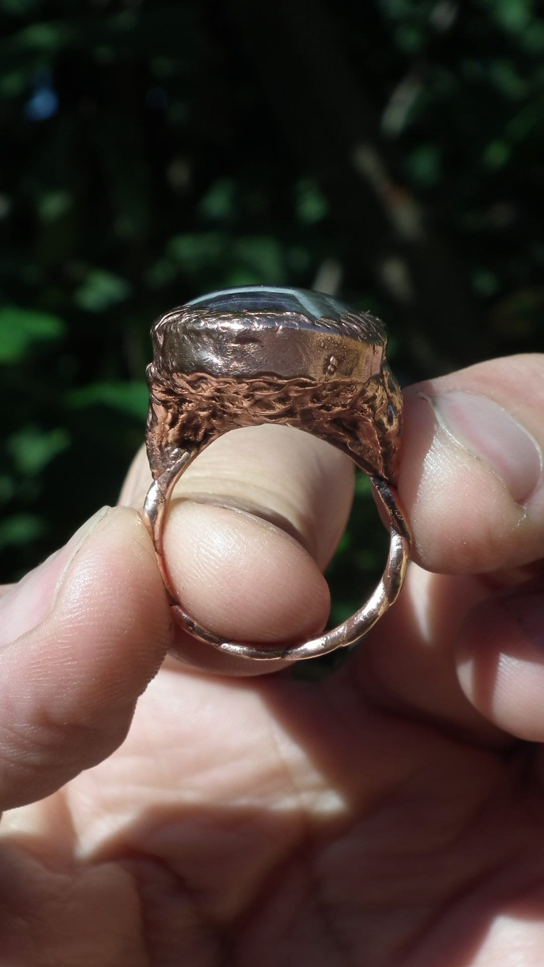 Electroformed copper // Chevron amethyst ring // Dogtheeth amethyst jewelry