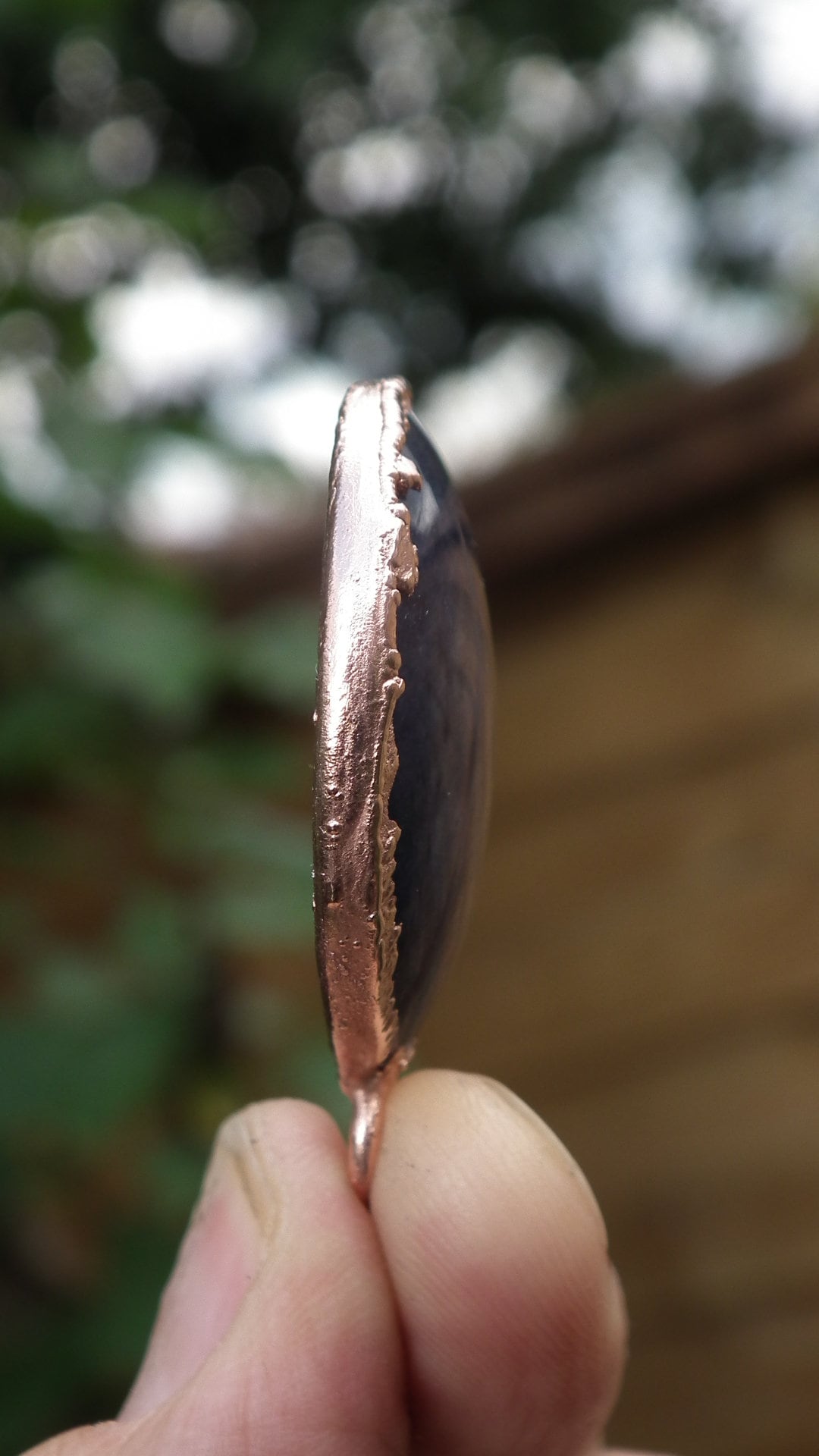 Blue aventurine necklace / aventurine crystal necklace / Electroformed copper
