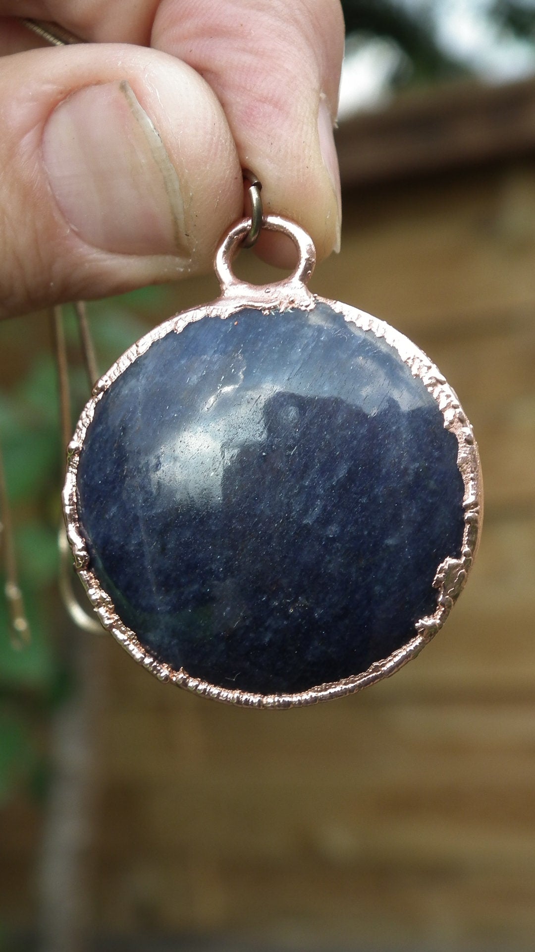 Blue aventurine necklace / aventurine crystal necklace / Electroformed copper