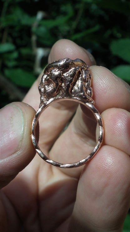 Ametrine ring / Electroformed copper