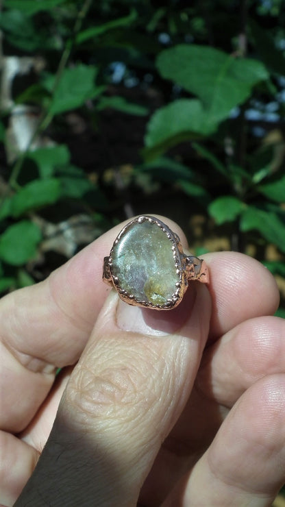 Ametrine ring / Electroformed copper