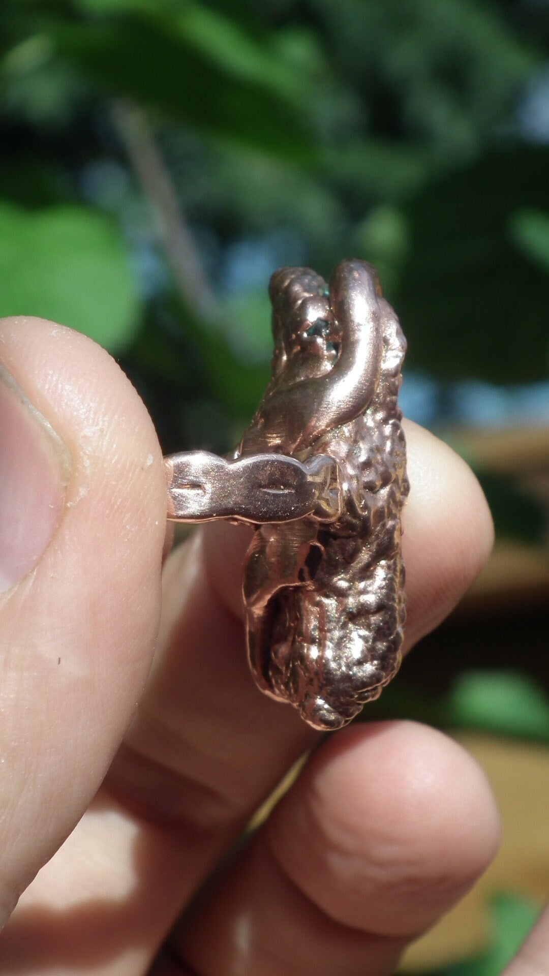 Black tourmaline ring / Electroformed copper