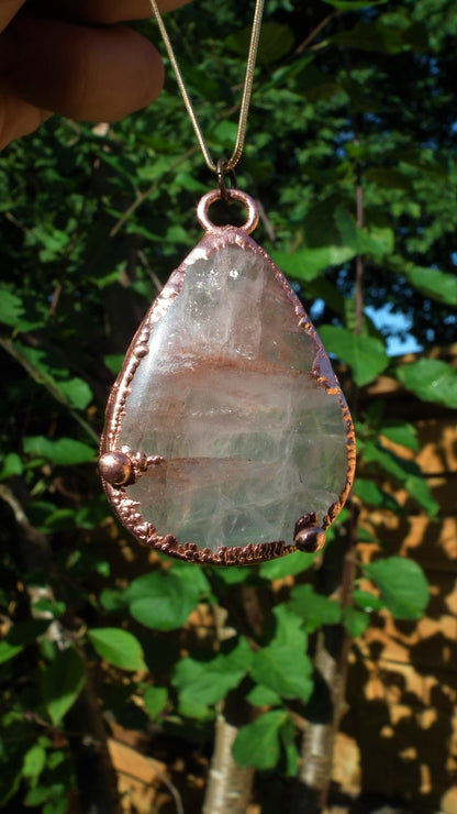 Copper formed Golden Healer Red pendant