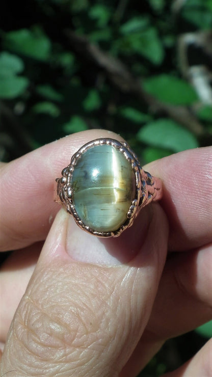 Moonstone ring // Electroformed copper