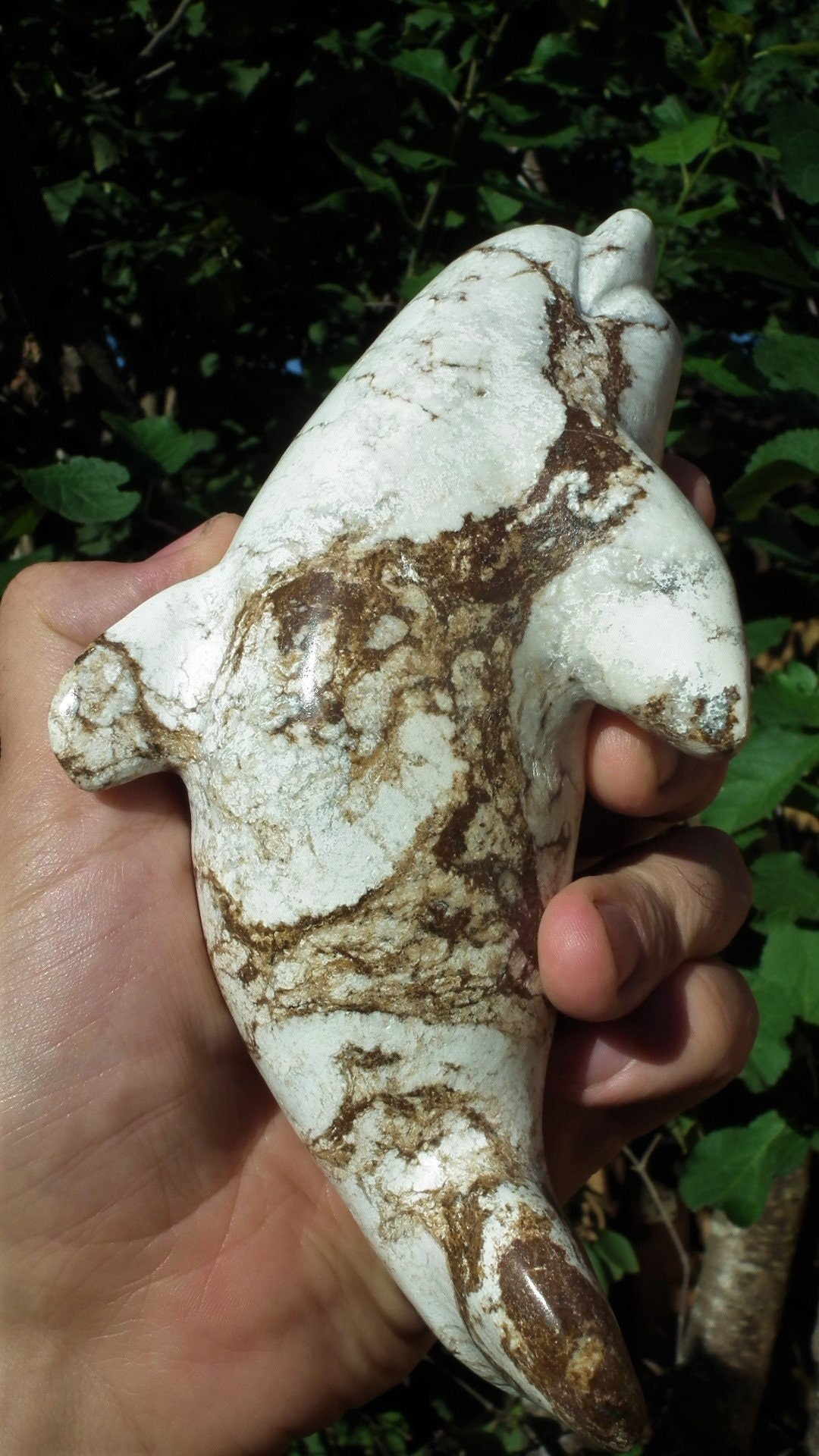 Lemon chrysoprase Dolphin, Stone carving, Animal carving