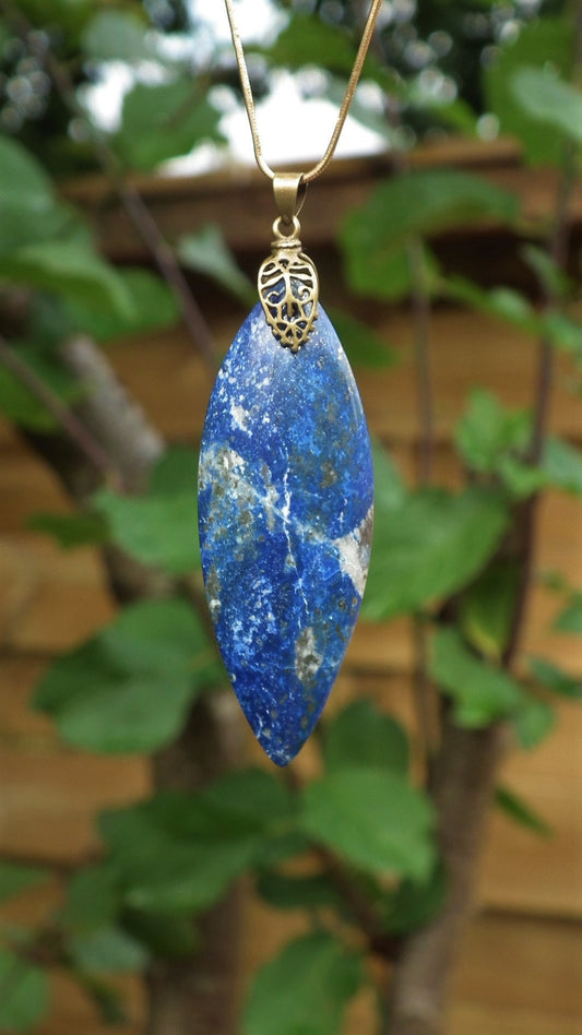 Lapis Lazuli Necklace / Lapis Lazuli pendant / bronze Bail