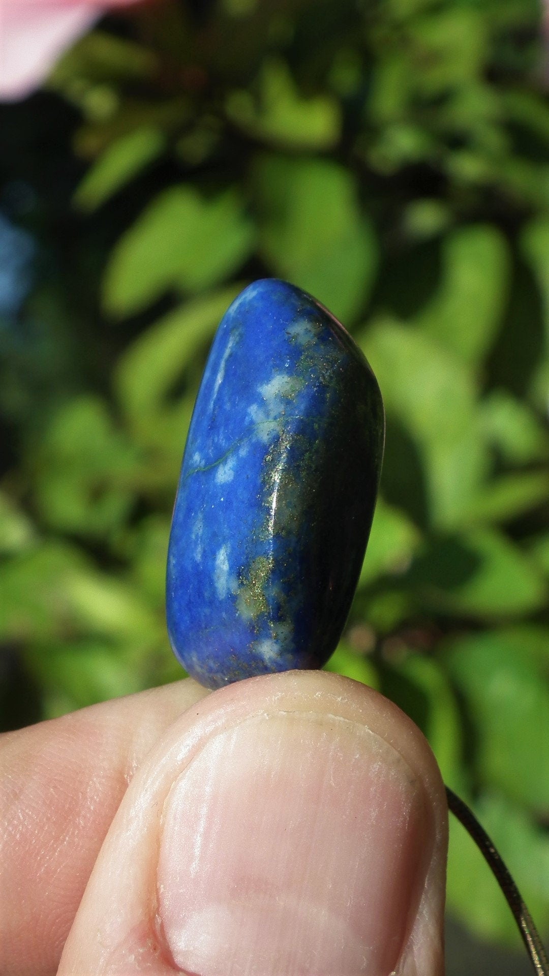 lapis lazuli necklace with sterling Silver bail