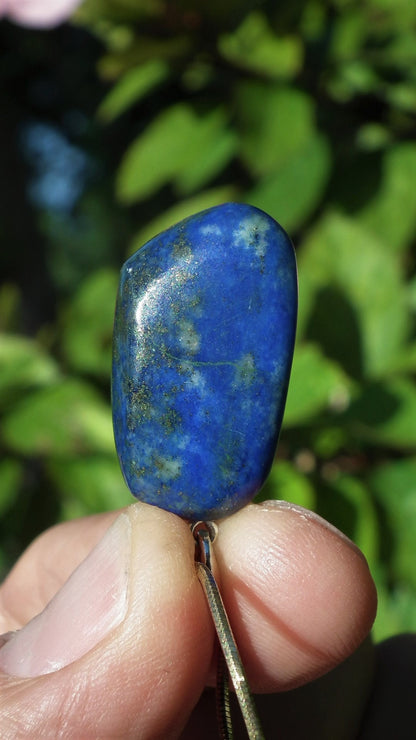 lapis lazuli necklace with sterling Silver bail