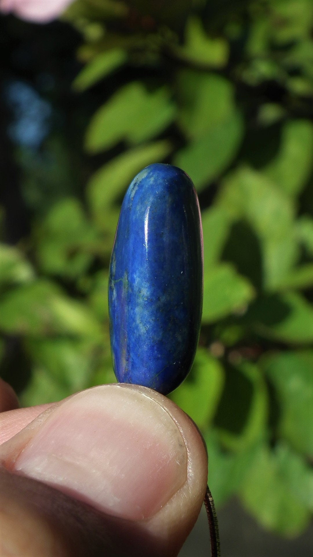 lapis lazuli necklace with sterling Silver bail