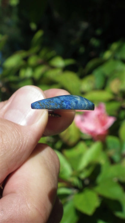 Lapis lazuli Necklace Moon with bronze bail