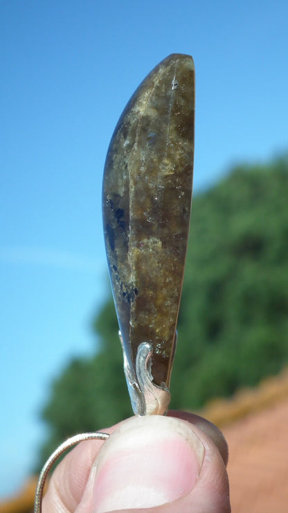 Labradorite necklace with silver plated bail