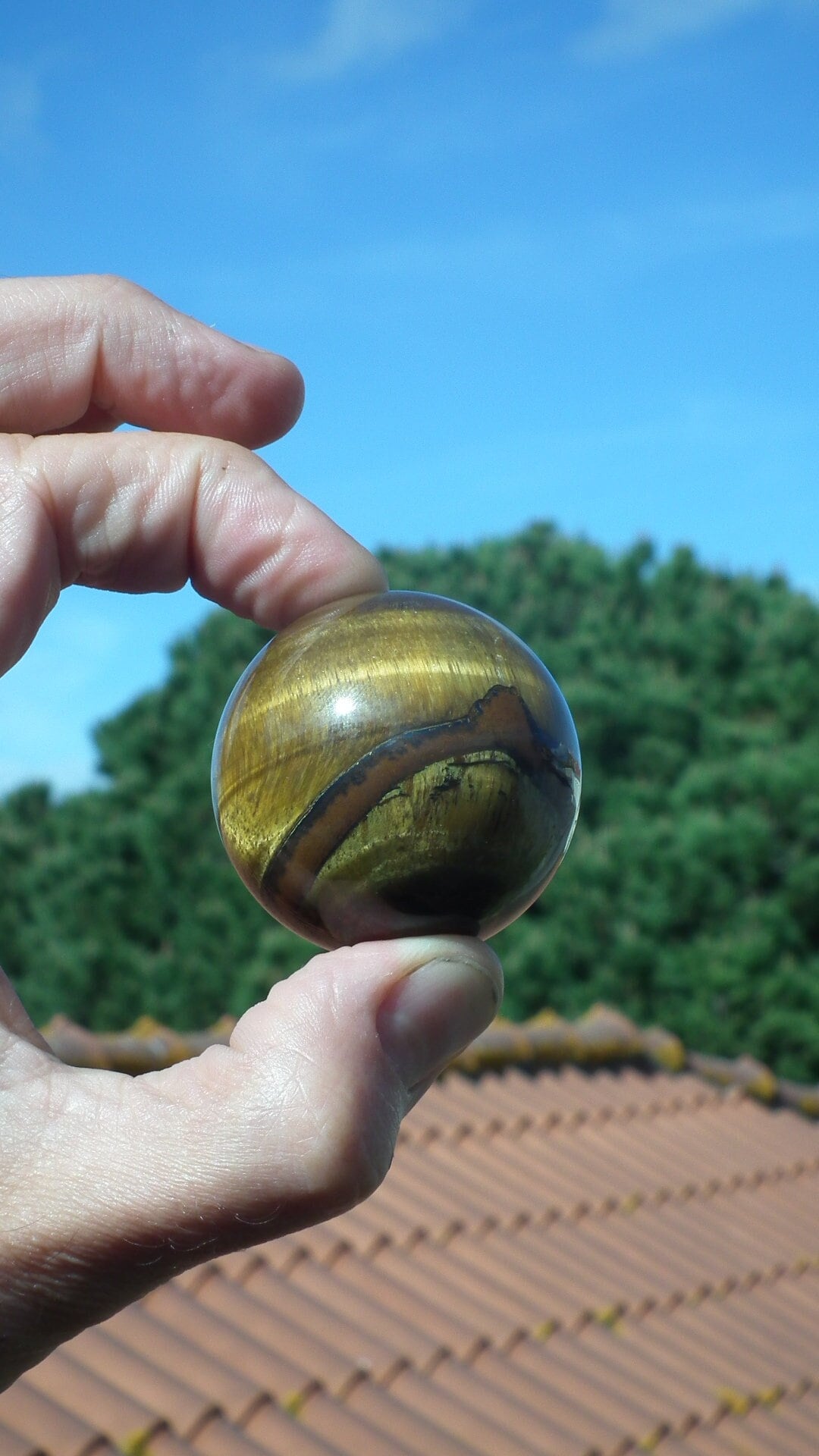 Tiger eye sphere // Tiger eye crystal //46mm Tiger eye sphere