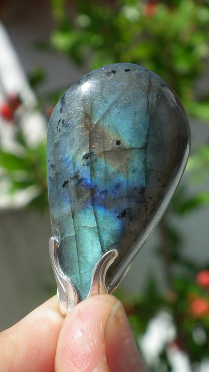 Labradorite necklace with silver plated bail