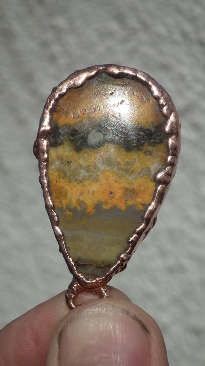 Bumblebee jasper necklace // Electroformed Copper