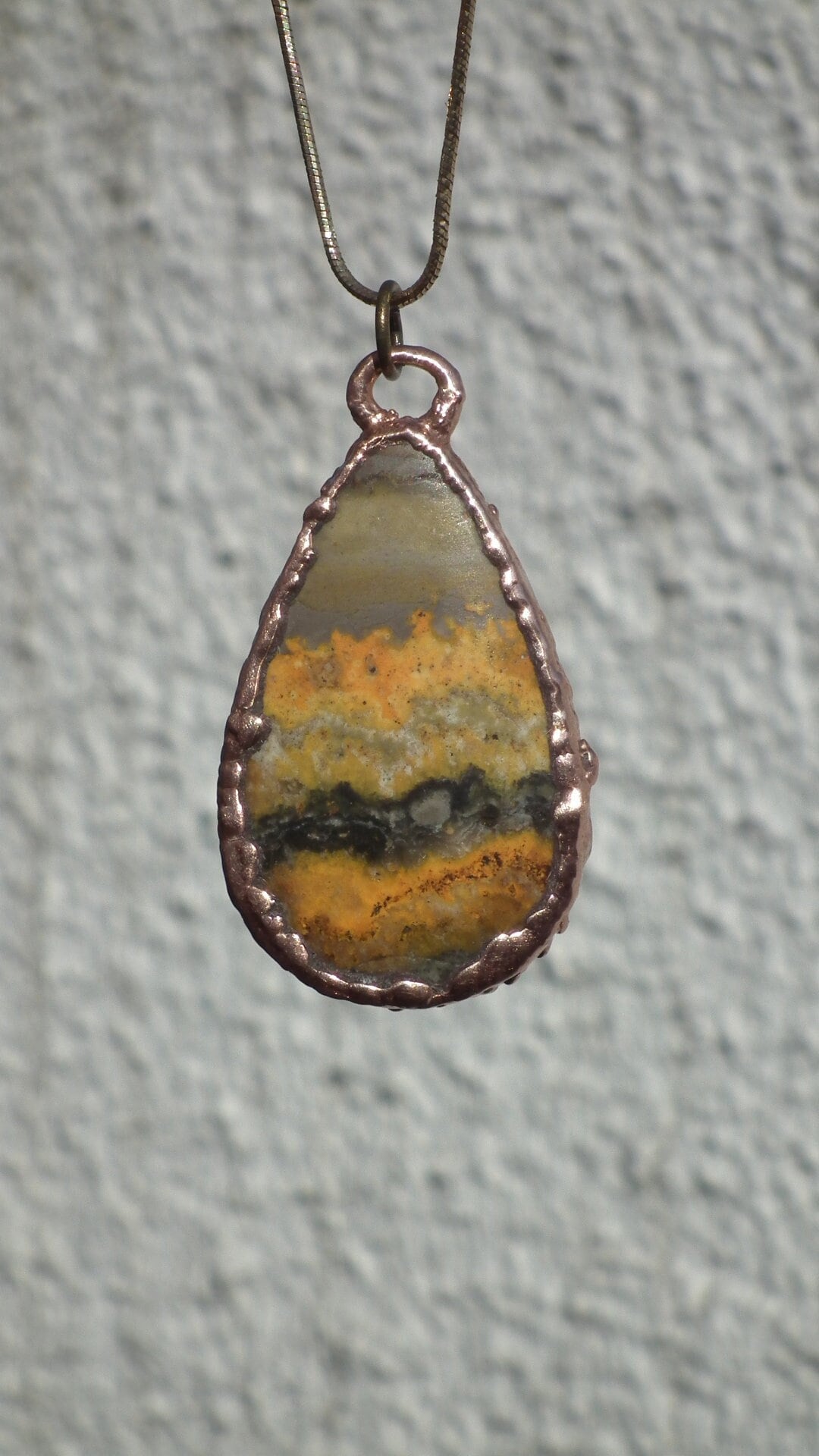 Bumblebee jasper necklace // Electroformed Copper
