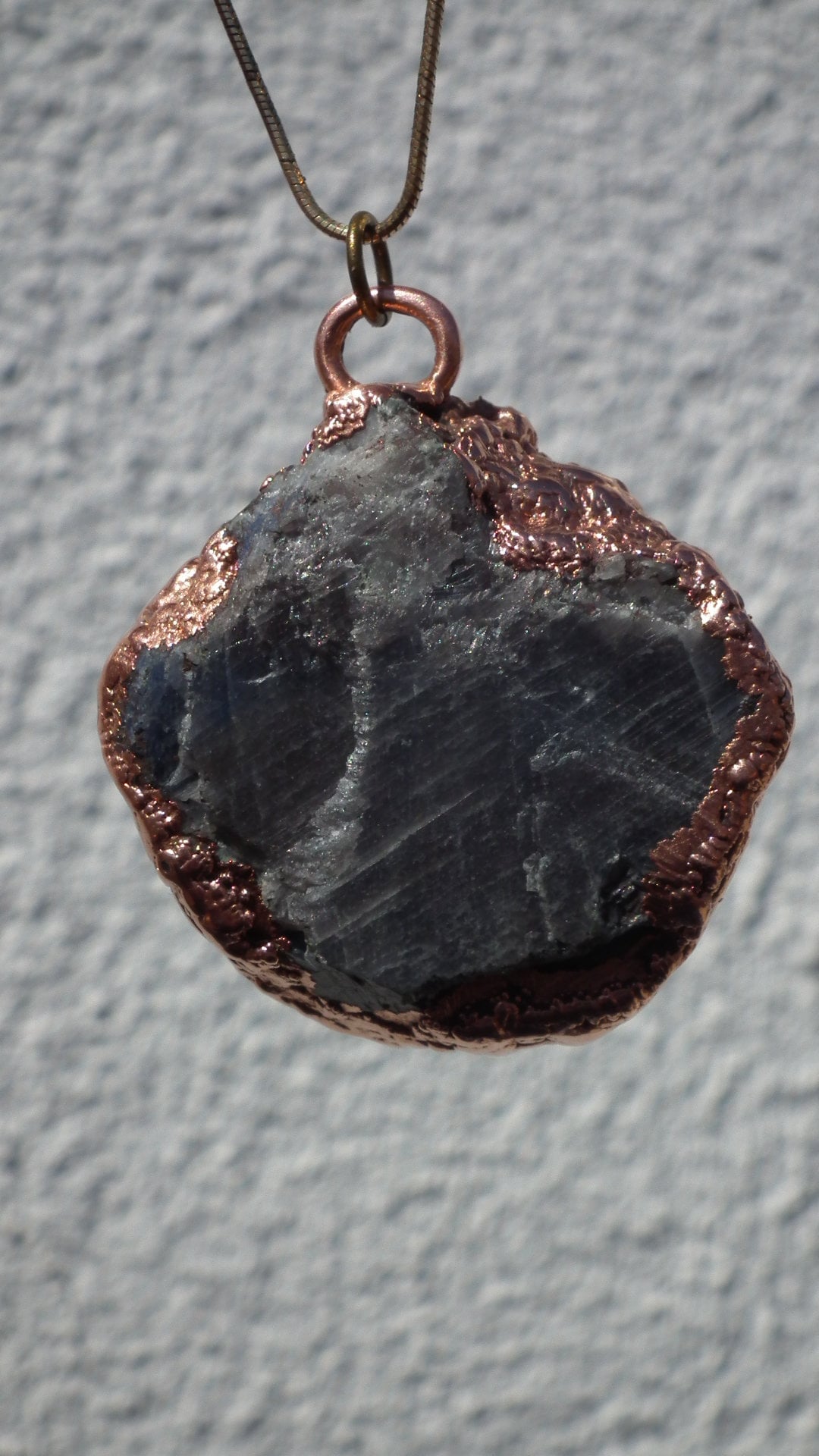 Electroformed Copper // raw sapphire Necklace // blue sapphire