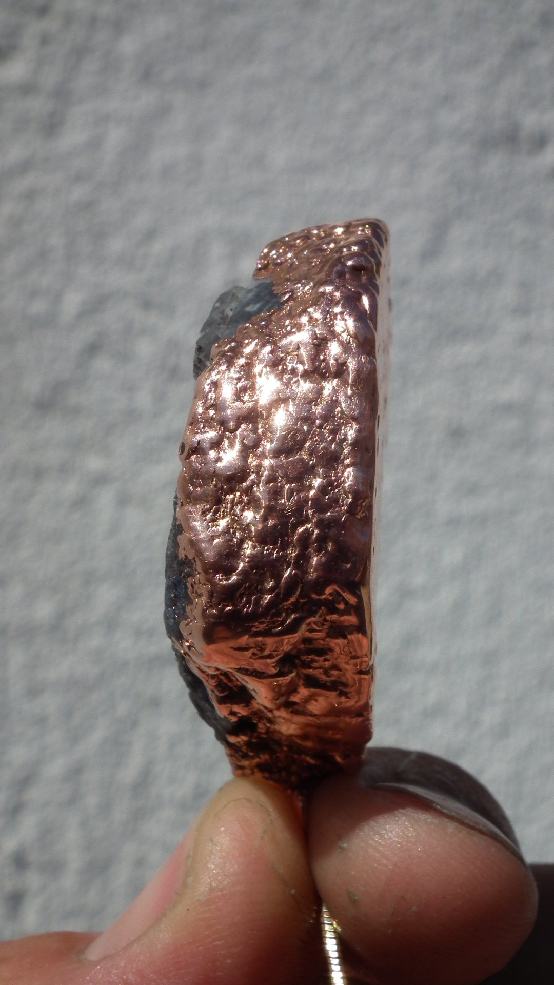 Electroformed Copper // raw sapphire Necklace // blue sapphire