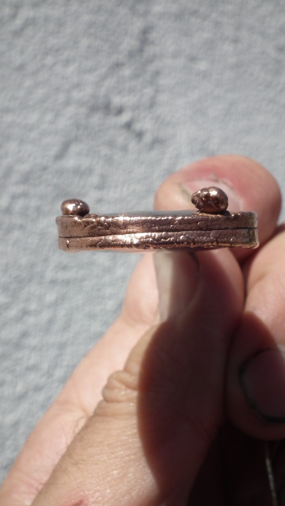 Copper Black obsidian necklace // Electroformed Copper // Free Copper Chain !