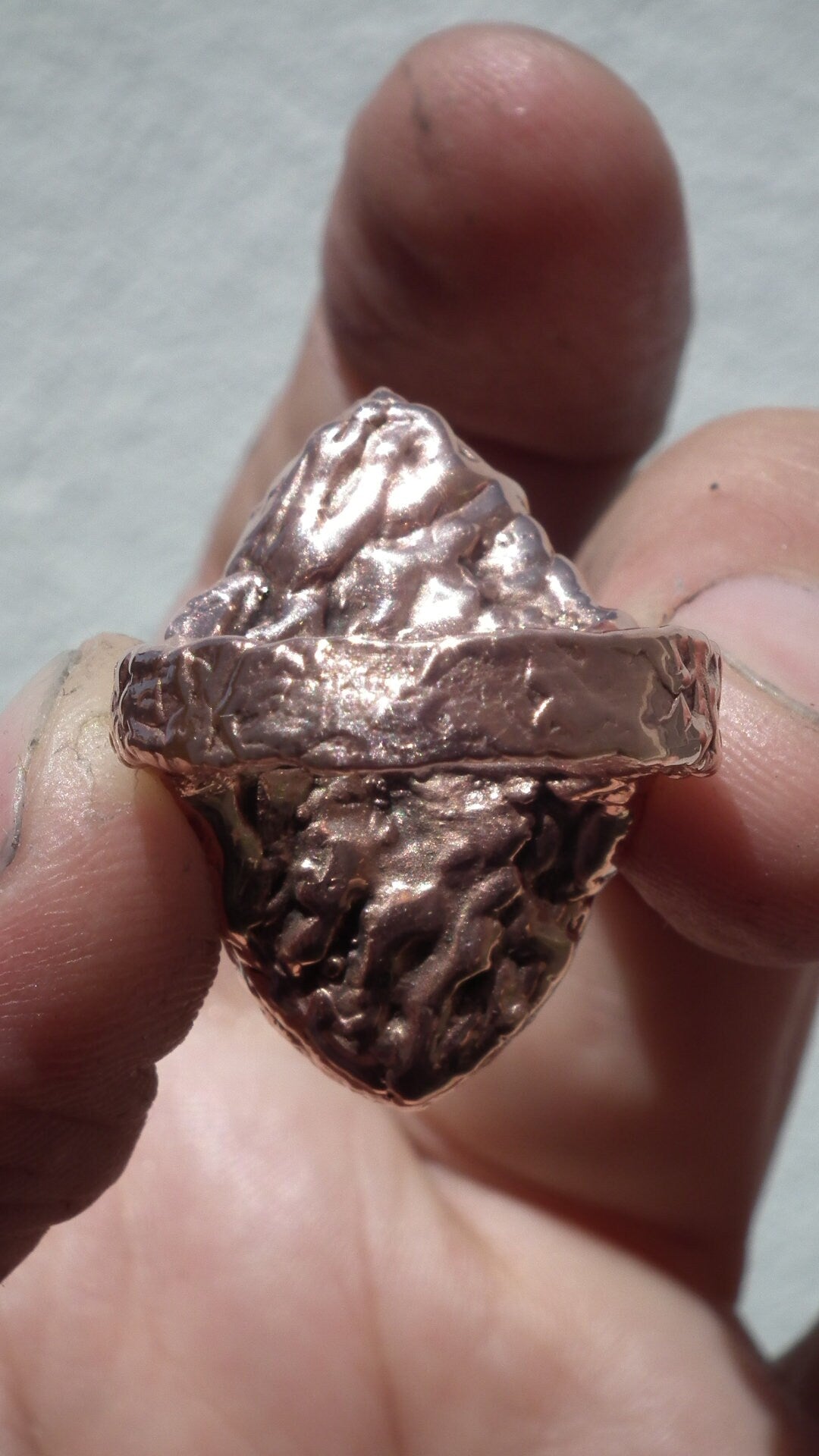 Blue Apatite ring / Electroformed Copper