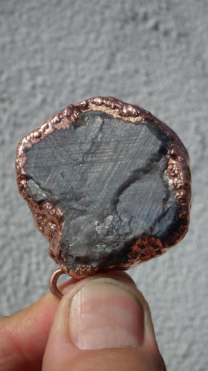 Electroformed Copper // raw sapphire Necklace // blue sapphire