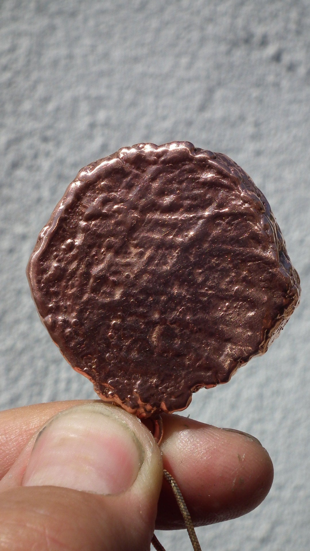 Electroformed Copper // raw sapphire Necklace // blue sapphire