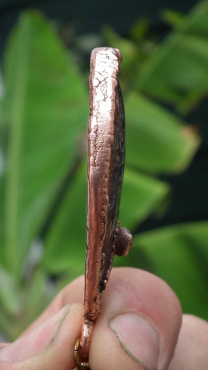 Electroformed copper Turitella Agate pendant