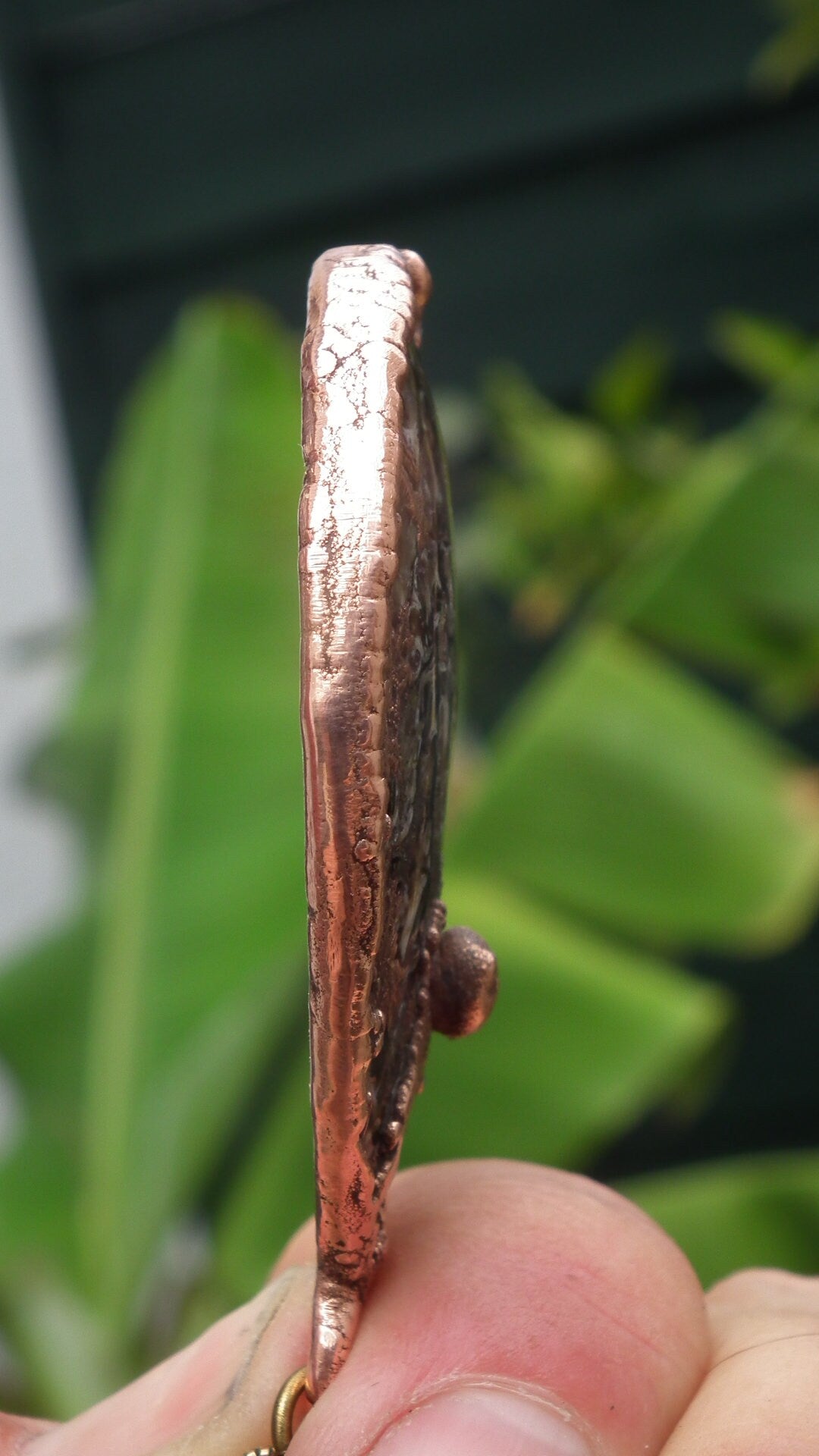 Electroformed copper Turitella Agate pendant