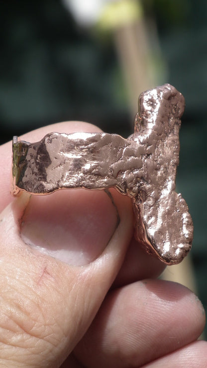 Electroformed copper Australian Opal ring