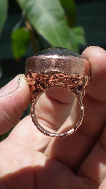 Electroformed Copper Labradorite ring // Labradorite jewelry