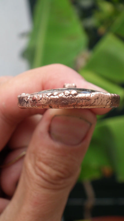 Electroformed copper Turitella Agate pendant