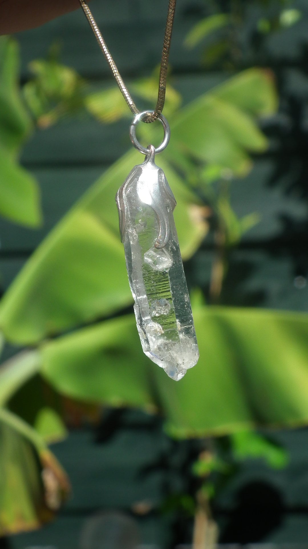 Double terminated Quartz pendant