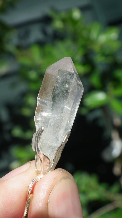 Double terminated Quartz pendant