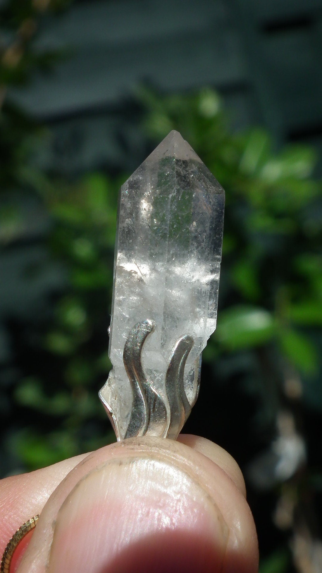Double terminated Quartz pendant