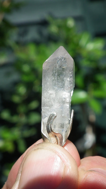 Double terminated Quartz pendant