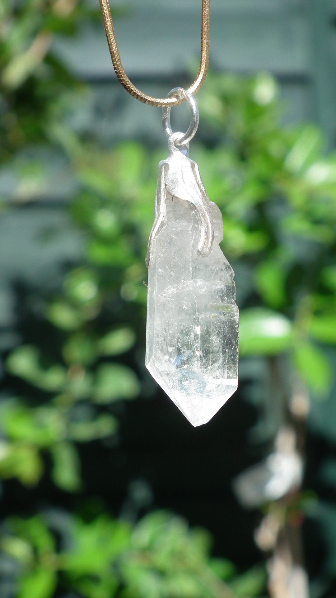 Double terminated Quartz pendant