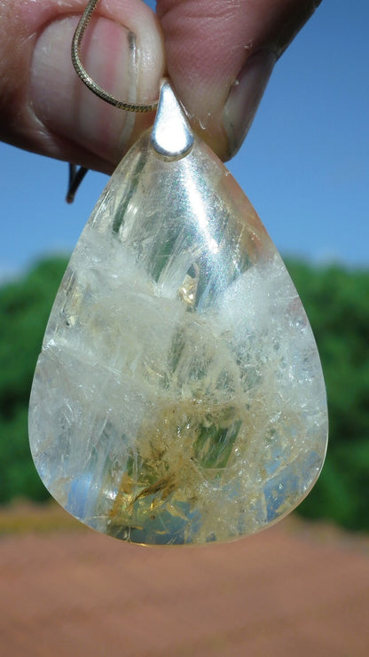 Citrine necklace sterling silver bail