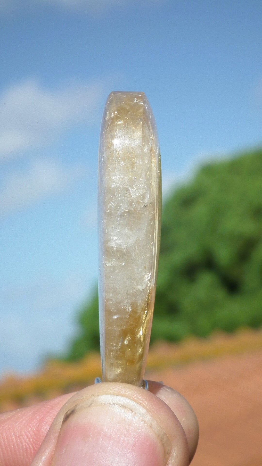 Citrine necklace sterling silver bail