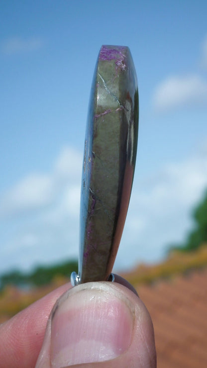 Stichtite pendant with sterling silver bail