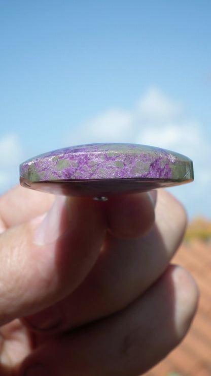 Stichtite pendant with sterling silver bail