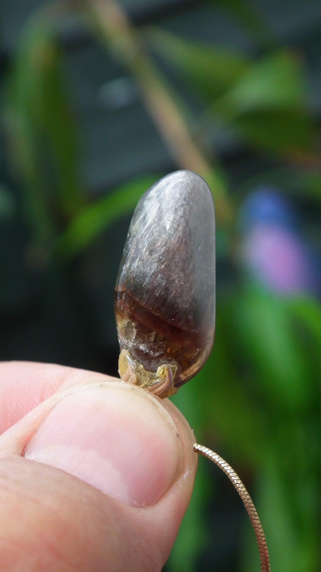 Super 7 pendant with silverplated bail // super 7 crystal // Amethyst cacoxenite