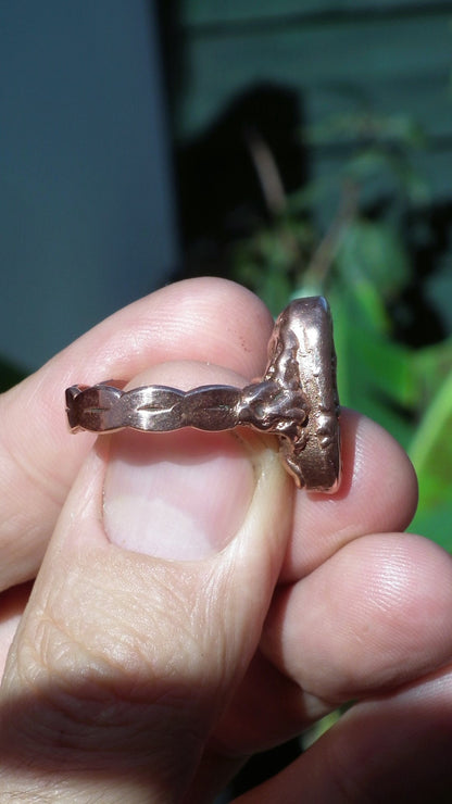Electroformed copper Australian Opal ring