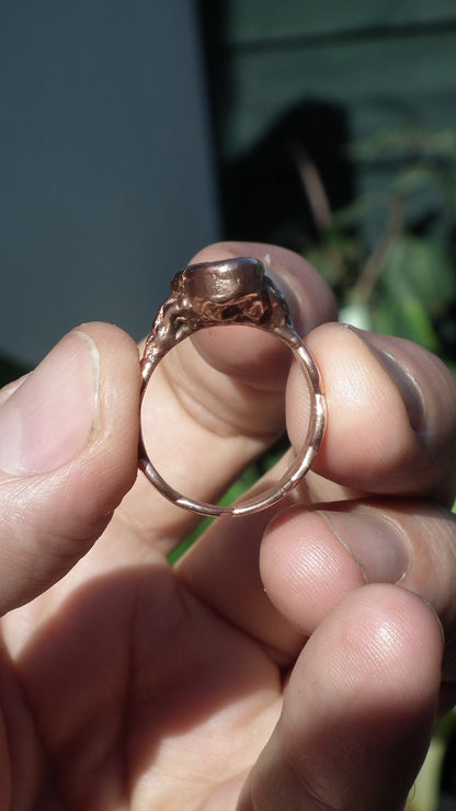 Electroformed copper Australian Opal ring