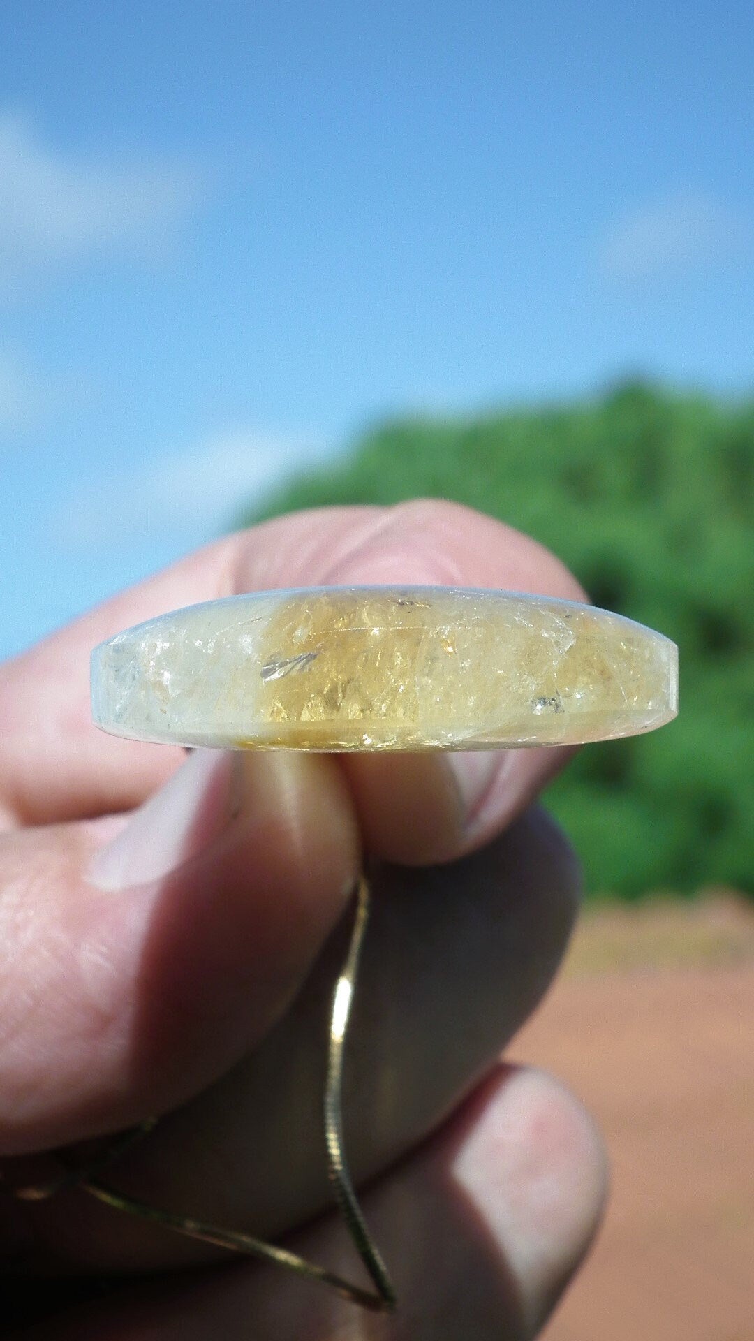 Citrine necklace sterling silver bail