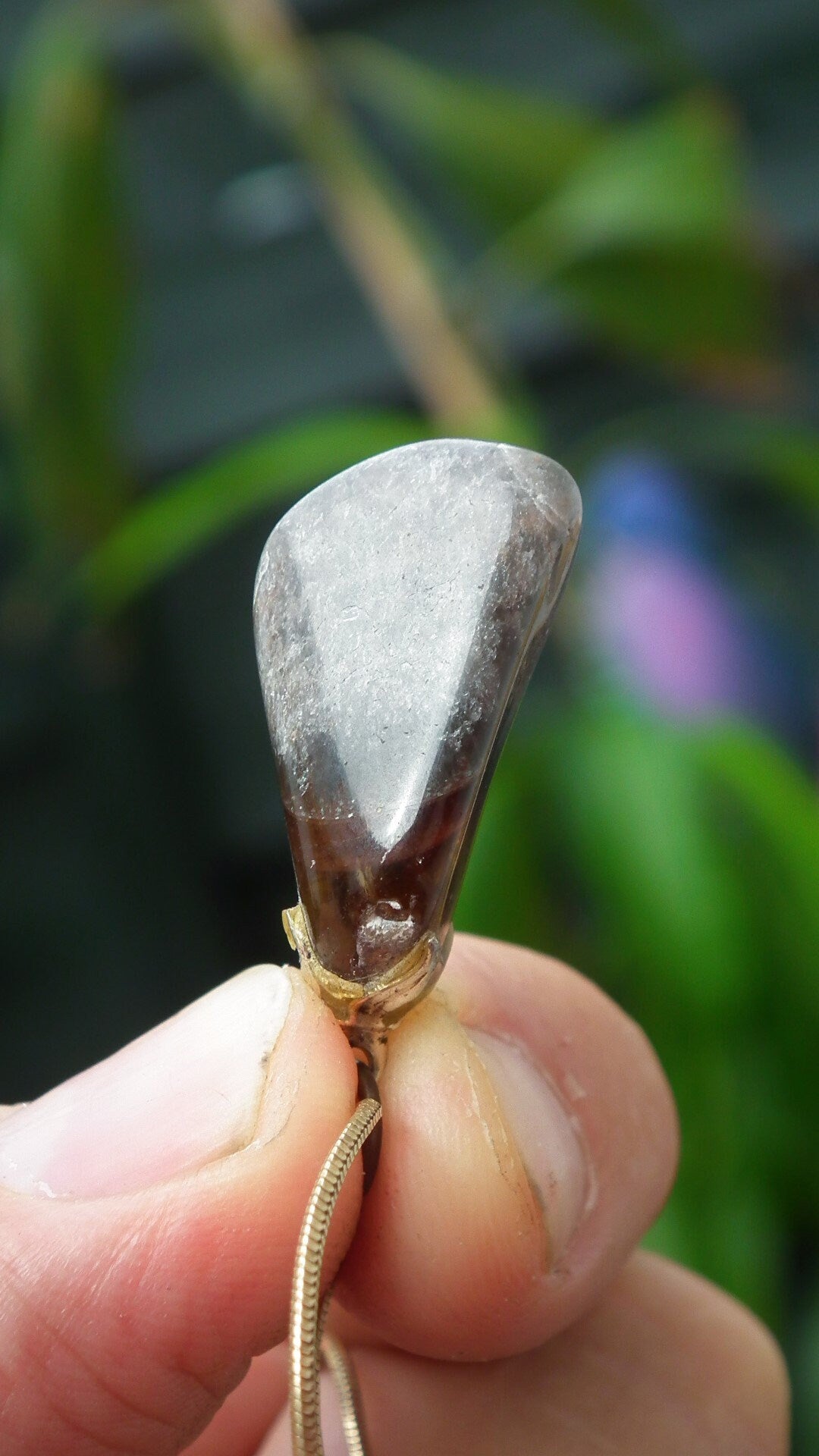 Super 7 pendant with silverplated bail // super 7 crystal // Amethyst cacoxenite