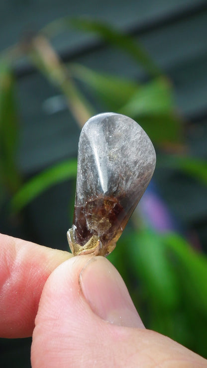 Super 7 pendant with silverplated bail // super 7 crystal // Amethyst cacoxenite