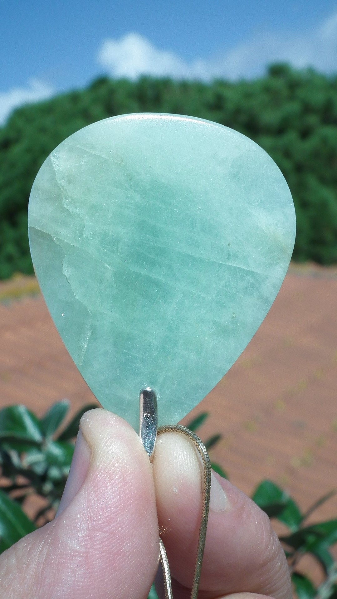 aquamarine necklace with sterling silver bail