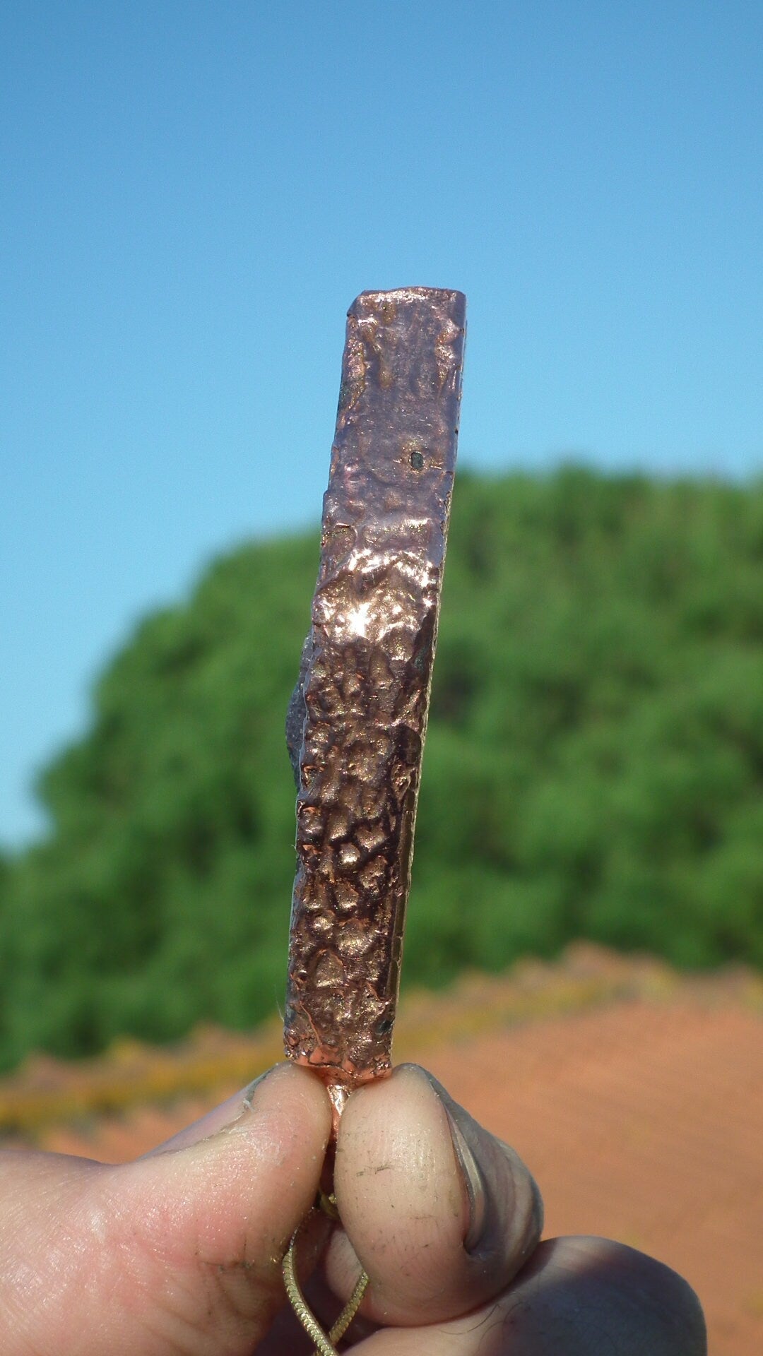 Raw ruby necklace / Electroformed copper / Ruby crystal