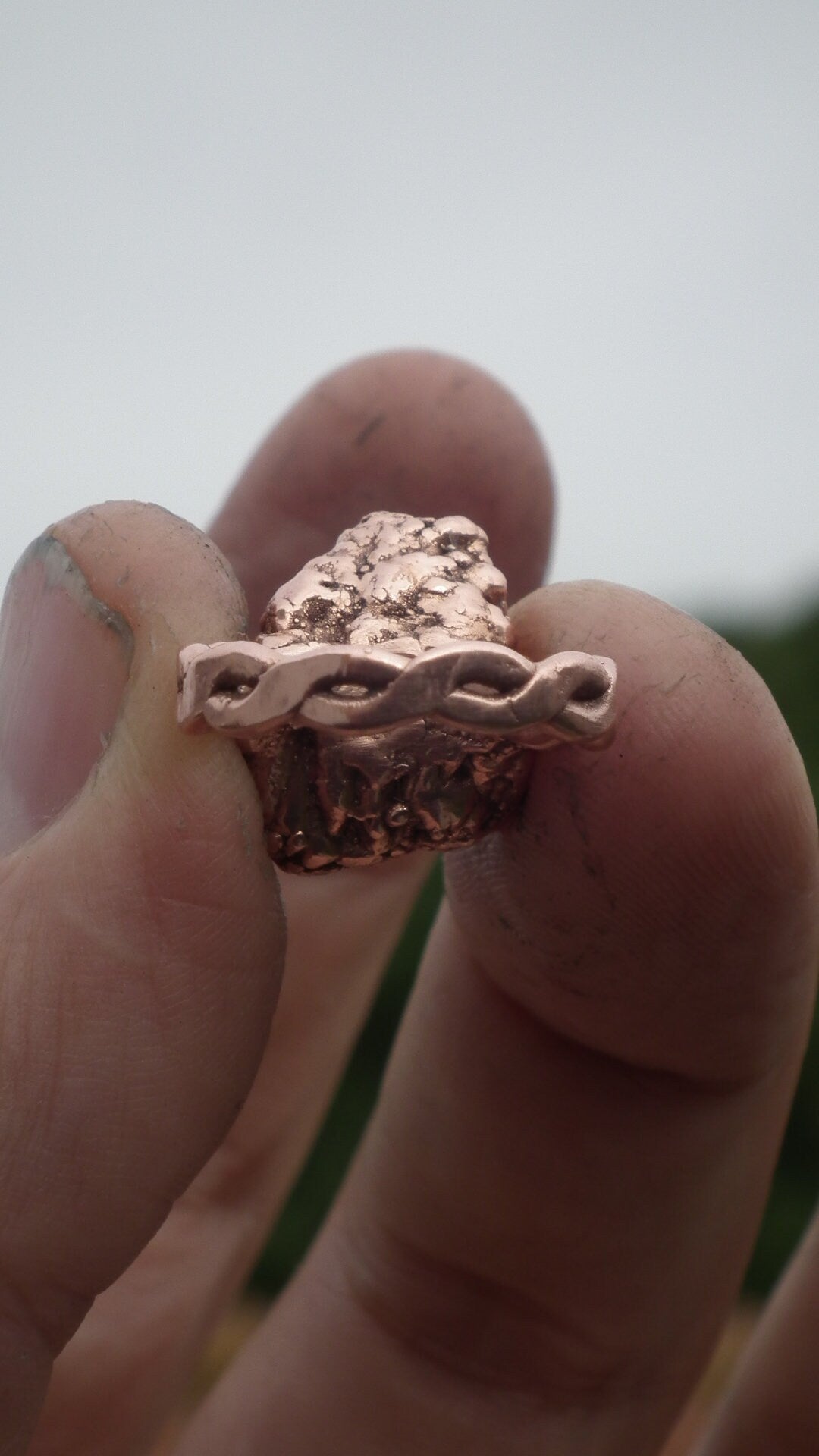 Black tourmaline ring / Copper ring